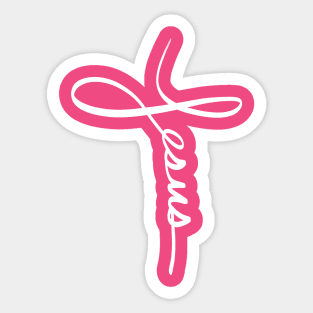 Jesus Handwritten Cross Sticker